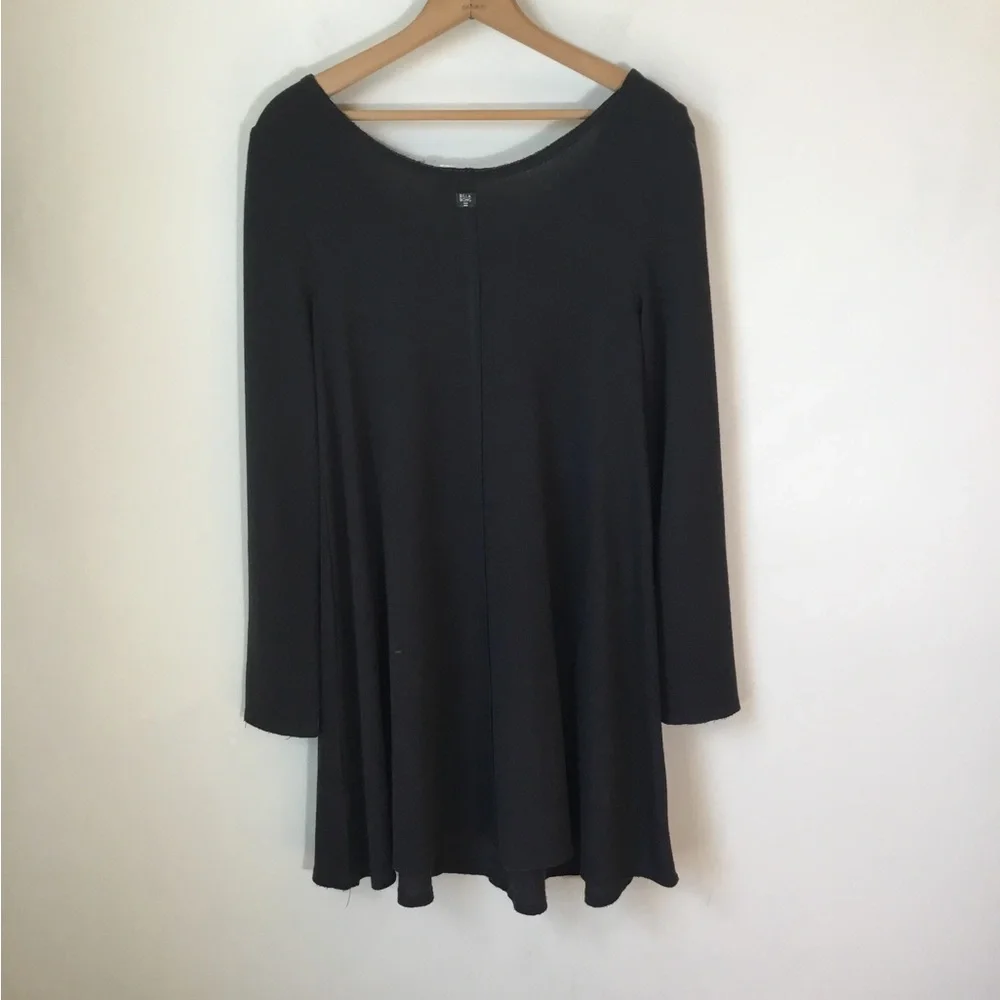 Billabong Scoop Neck‎ Black French Terry Long Sleeve Dress